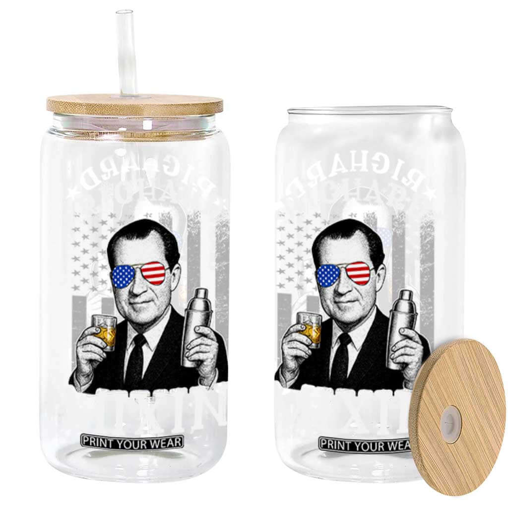 Funny 4th of July Glass Can Richard Mixin Patriotic Nixon Bartender American Flag TS10 Black Print Your Wear