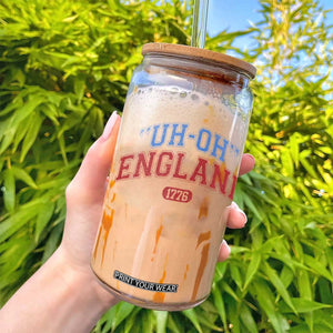 Funny 4th of July Glass Can Uh Oh England 1776 TS10 Print Your Wear