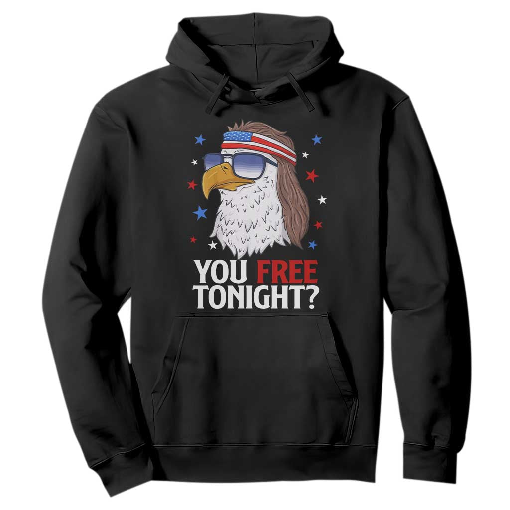 Funny 4th of July Hoodie Patriotic Bald Eagle You Free Tonight TS10 Black Print Your Wear