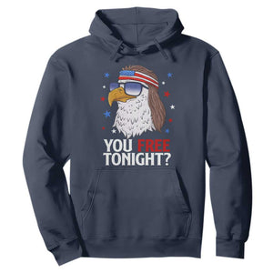 Funny 4th of July Hoodie Patriotic Bald Eagle You Free Tonight TS10 Navy Print Your Wear