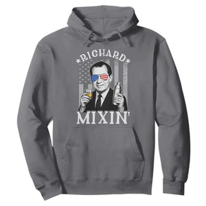 Funny 4th of July Hoodie Richard Mixin Patriotic Nixon Bartender American Flag TS10 Charcoal Print Your Wear