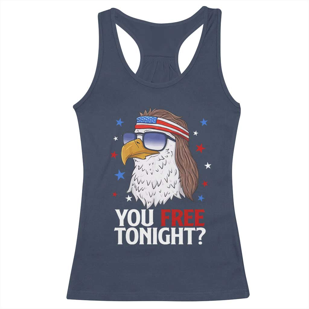 Funny 4th of July Racerback Tank Top Patriotic Bald Eagle You Free Tonight TS10 Navy Print Your Wear