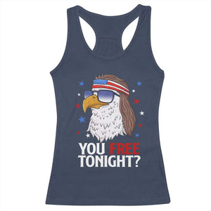 Funny 4th of July Racerback Tank Top Patriotic Bald Eagle You Free Tonight TS10 Navy Print Your Wear