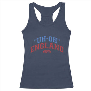 Funny 4th of July Racerback Tank Top Uh Oh England 1776 TS10 Navy Print Your Wear