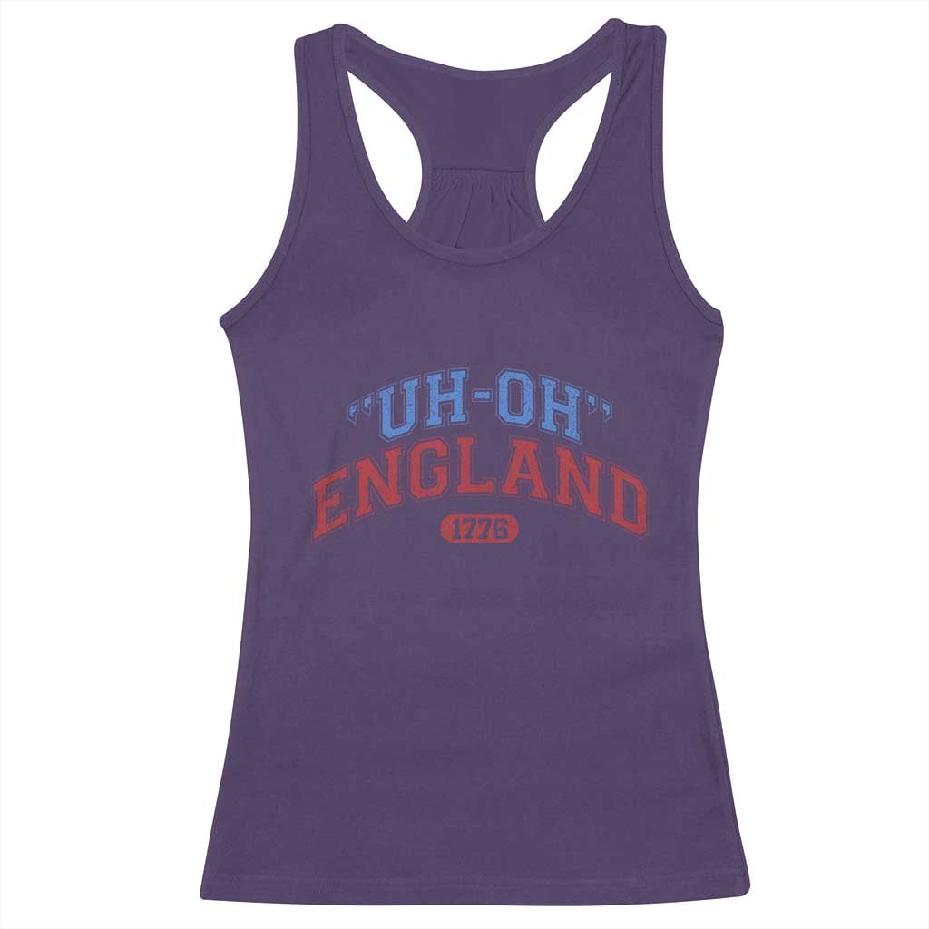 Funny 4th of July Racerback Tank Top Uh Oh England 1776 TS10 Purple Print Your Wear