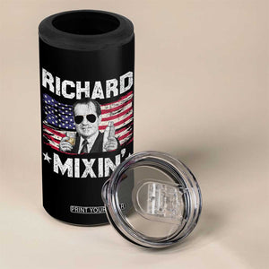 Funny 4th of July Richard Nixon Mixin 4 in 1 Can Cooler Tumbler Patriotic Bartender American Flag TS10 Print Your Wear