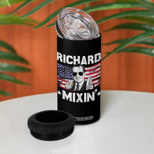 Funny 4th of July Richard Nixon Mixin 4 in 1 Can Cooler Tumbler Patriotic Bartender American Flag TS10 Print Your Wear