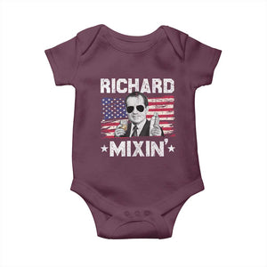 Funny 4th of July Richard Nixon Mixin Baby Onesie Patriotic Bartender American Flag TS10 Maroon Print Your Wear