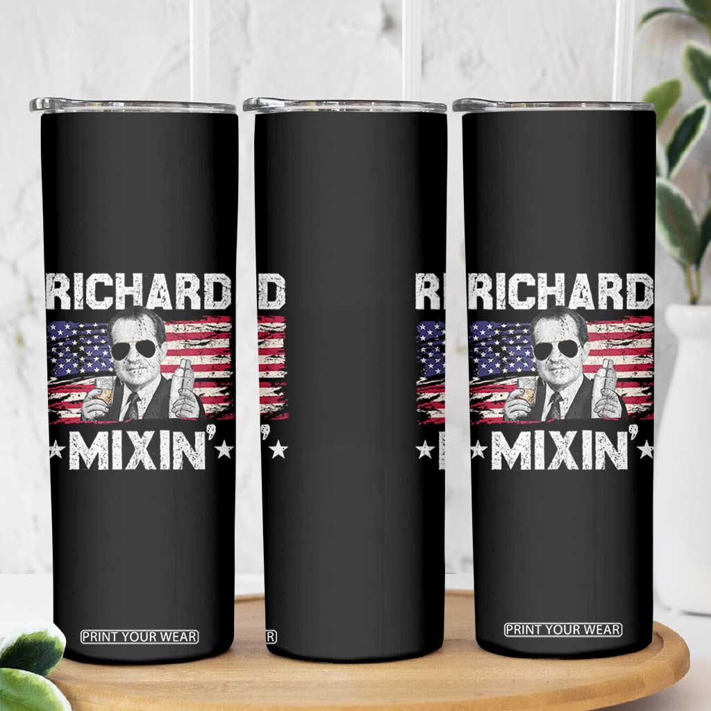 Funny 4th of July Richard Nixon Mixin Skinny Tumbler Patriotic Bartender American Flag TS10 Print Your Wear