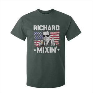 Funny 4th of July Richard Nixon Mixin T Shirt For Kid Patriotic Bartender American Flag TS10 Dark Forest Green Print Your Wear