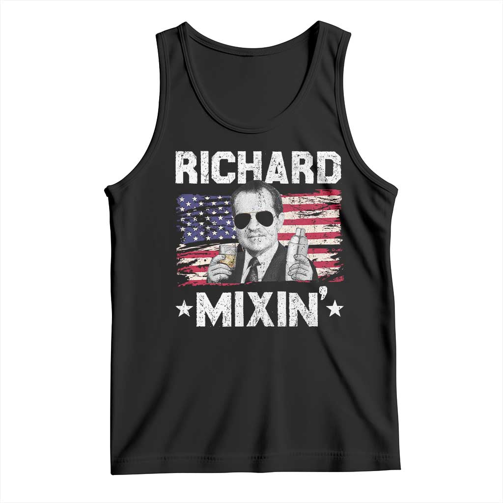 Funny 4th of July Richard Nixon Mixin Tank Top Patriotic Bartender American Flag TS10 Black Print Your Wear