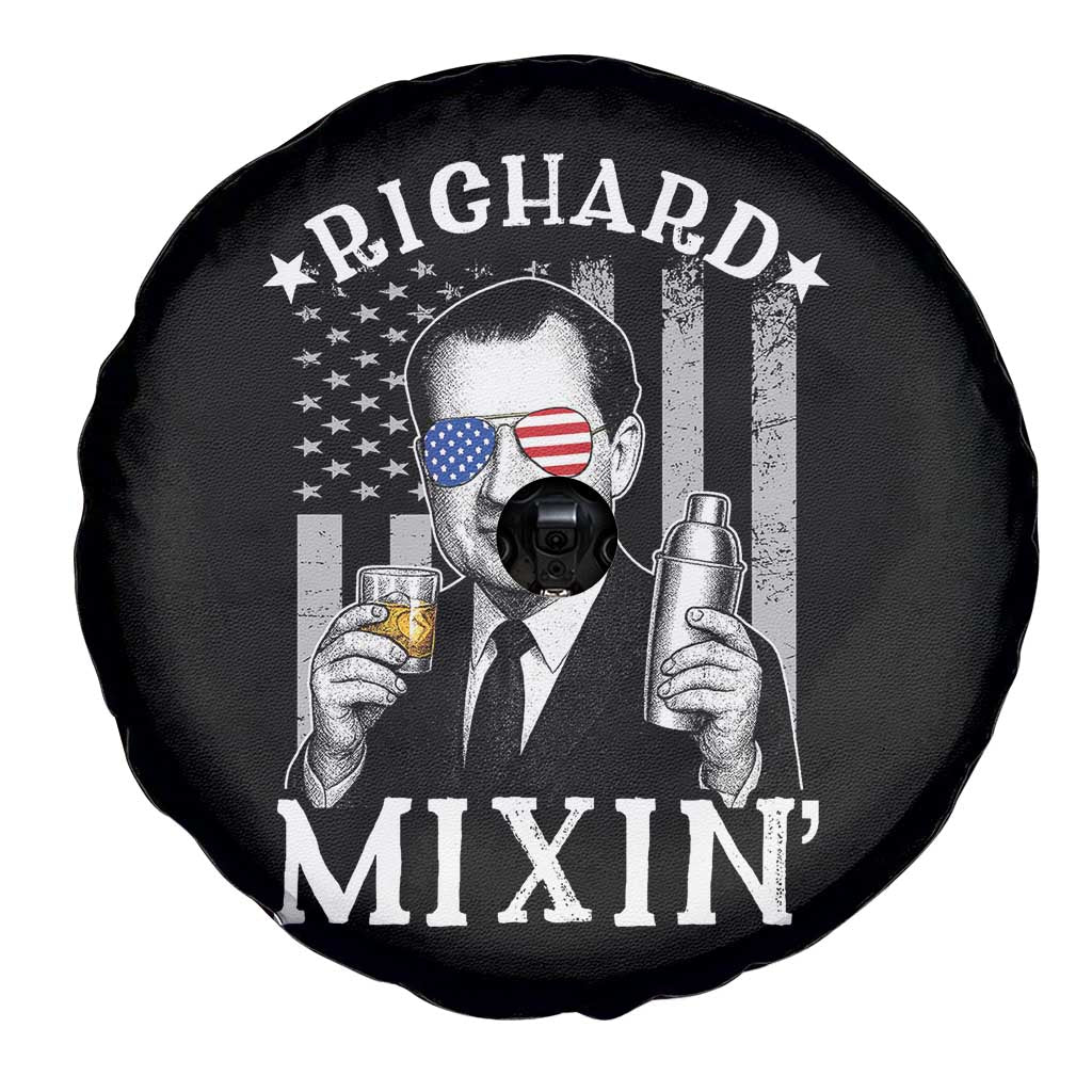 Funny 4th of July Spare Tire Cover Richard Mixin Patriotic Nixon Bartender American Flag TS10 Print Your Wear