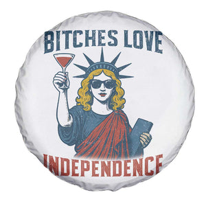 Funny 4th of July Statue of Liberty Cocktail Spare Tire Cover Retro Bitches Love Independence TS02 Print Your Wear