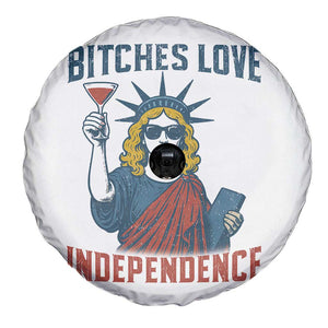 Funny 4th of July Statue of Liberty Cocktail Spare Tire Cover Retro Bitches Love Independence TS02 Print Your Wear