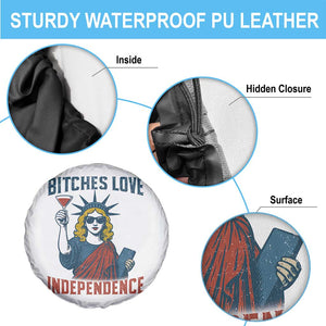 Funny 4th of July Statue of Liberty Cocktail Spare Tire Cover Retro Bitches Love Independence TS02 Print Your Wear