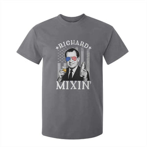 Funny 4th of July T Shirt For Kid Richard Mixin Patriotic Nixon Bartender American Flag TS10 Charcoal Print Your Wear