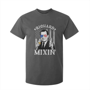 Funny 4th of July T Shirt For Kid Richard Mixin Patriotic Nixon Bartender American Flag TS10 Dark Heather Print Your Wear