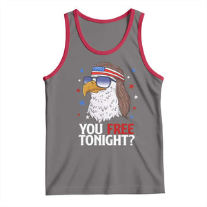 Funny 4th of July Tank Top Patriotic Bald Eagle You Free Tonight TS10 Deep Heather Red Print Your Wear