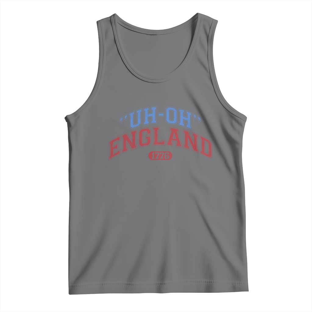 Funny 4th of July Tank Top Uh Oh England 1776 TS10 Black Heather Print Your Wear