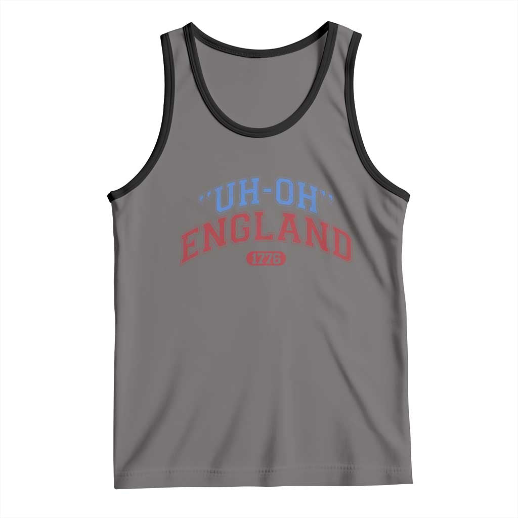 Funny 4th of July Tank Top Uh Oh England 1776 TS10 Deep Heather Black Print Your Wear