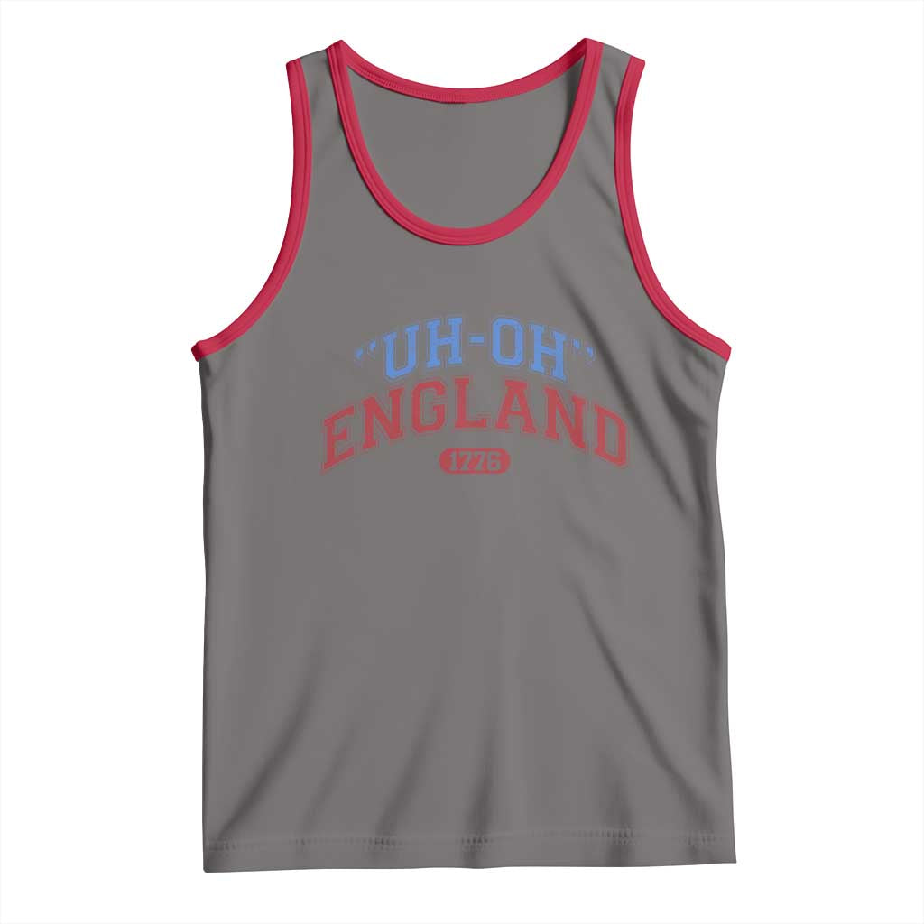 Funny 4th of July Tank Top Uh Oh England 1776 TS10 Deep Heather Red Print Your Wear