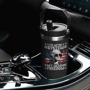 Funny 4th of July The Metric System Can't Measure Freedom Flip Straw Tumbler George Washington American Flag TS10 Print Your Wear