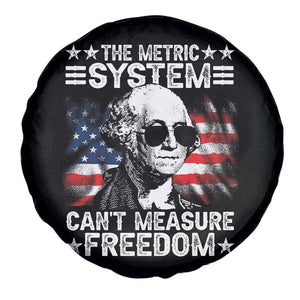 Funny 4th of July The Metric System Can't Measure Freedom Spare Tire Cover George Washington American Flag TS10 Print Your Wear