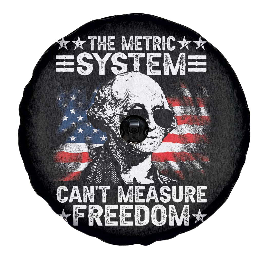Funny 4th of July The Metric System Can't Measure Freedom Spare Tire Cover George Washington American Flag TS10 Print Your Wear