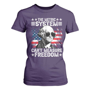 Funny 4th of July The Metric System Can't Measure Freedom T Shirt For Women George Washington American Flag TS10 Purple Print Your Wear