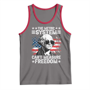 Funny 4th of July The Metric System Can't Measure Freedom Tank Top George Washington American Flag TS10 Deep Heather Red Print Your Wear