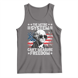 Funny 4th of July The Metric System Can't Measure Freedom Tank Top George Washington American Flag TS10 Deep Heather Print Your Wear