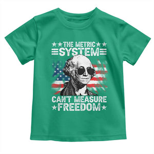 Funny 4th of July The Metric System Can't Measure Freedom Toddler T Shirt George Washington American Flag TS10 Irish Green Print Your Wear