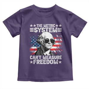 Funny 4th of July The Metric System Can't Measure Freedom Toddler T Shirt George Washington American Flag TS10 Purple Print Your Wear