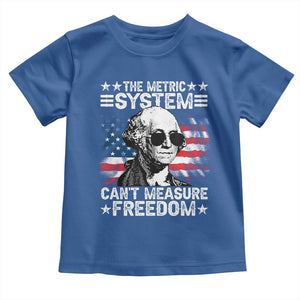 Funny 4th of July The Metric System Can't Measure Freedom Toddler T Shirt George Washington American Flag TS10 Royal Blue Print Your Wear