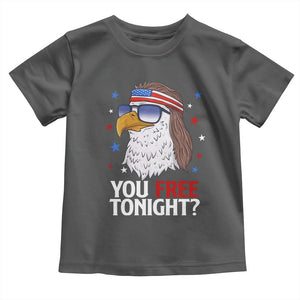 Funny 4th of July Toddler T Shirt Patriotic Bald Eagle You Free Tonight TS10 Dark Heather Print Your Wear
