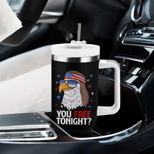 Funny 4th of July Tumbler With Handle Patriotic Bald Eagle You Free Tonight TS10 Print Your Wear