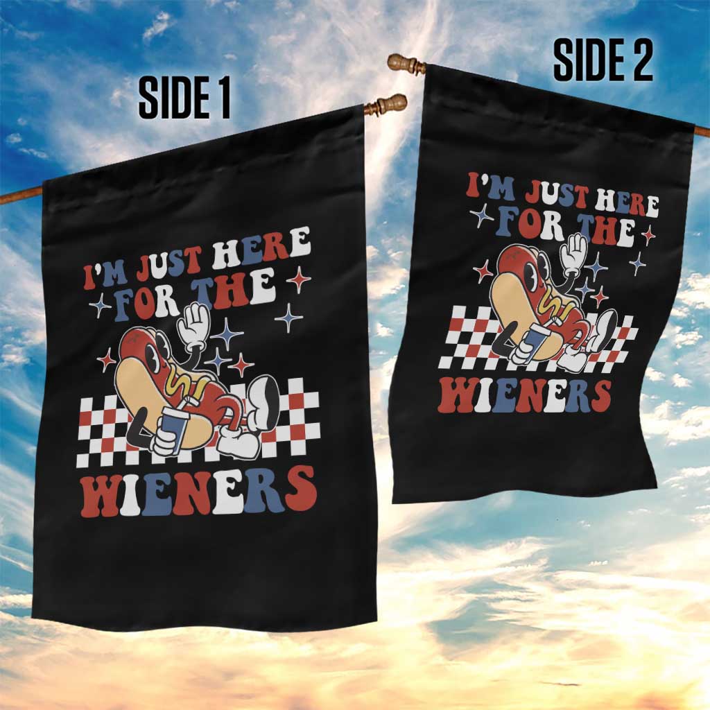 Funny 4th of July USA Party Garden Flag I'm Just Here For The Wieners Hot Dog Lover TS02 Print Your Wear