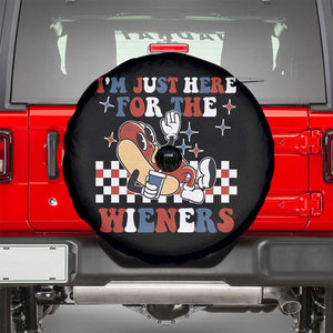 Funny 4th of July USA Party Spare Tire Cover I'm Just Here For The Wieners Hot Dog Lover TS02 Black Print Your Wear
