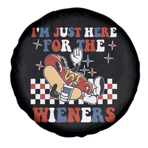 Funny 4th of July USA Party Spare Tire Cover I'm Just Here For The Wieners Hot Dog Lover TS02 Print Your Wear