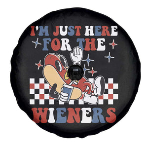 Funny 4th of July USA Party Spare Tire Cover I'm Just Here For The Wieners Hot Dog Lover TS02 Print Your Wear