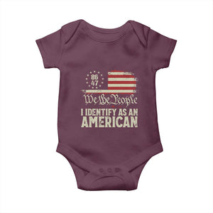 Funny 8647 I Identify As An American Baby Onesie American Flag TS11 Maroon Print Your Wear