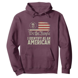 Funny 8647 I Identify As An American Hoodie American Flag TS11 Maroon Print Your Wear