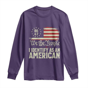 Funny 8647 I Identify As An American Long Sleeve Shirt American Flag TS11 Purple Print Your Wear