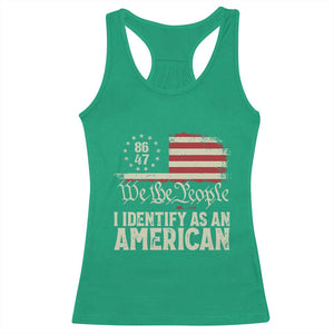Funny 8647 I Identify As An American Racerback Tank Top American Flag TS11 Irish Green Print Your Wear