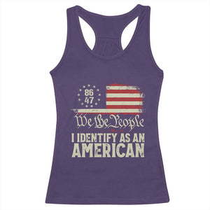 Funny 8647 I Identify As An American Racerback Tank Top American Flag TS11 Purple Print Your Wear
