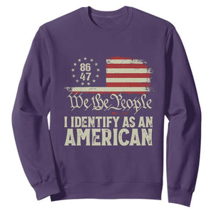 Funny 8647 I Identify As An American Sweatshirt American Flag TS11 Purple Print Your Wear