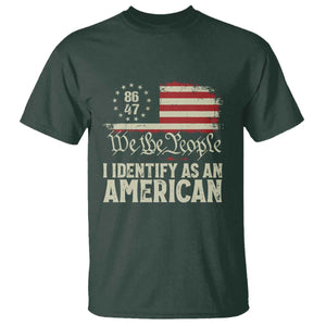 Funny 8647 I Identify As An American T Shirt American Flag TS11 Dark Forest Green Print Your Wear