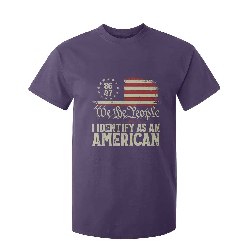 Funny 8647 I Identify As An American T Shirt For Kid American Flag TS11 Purple Print Your Wear