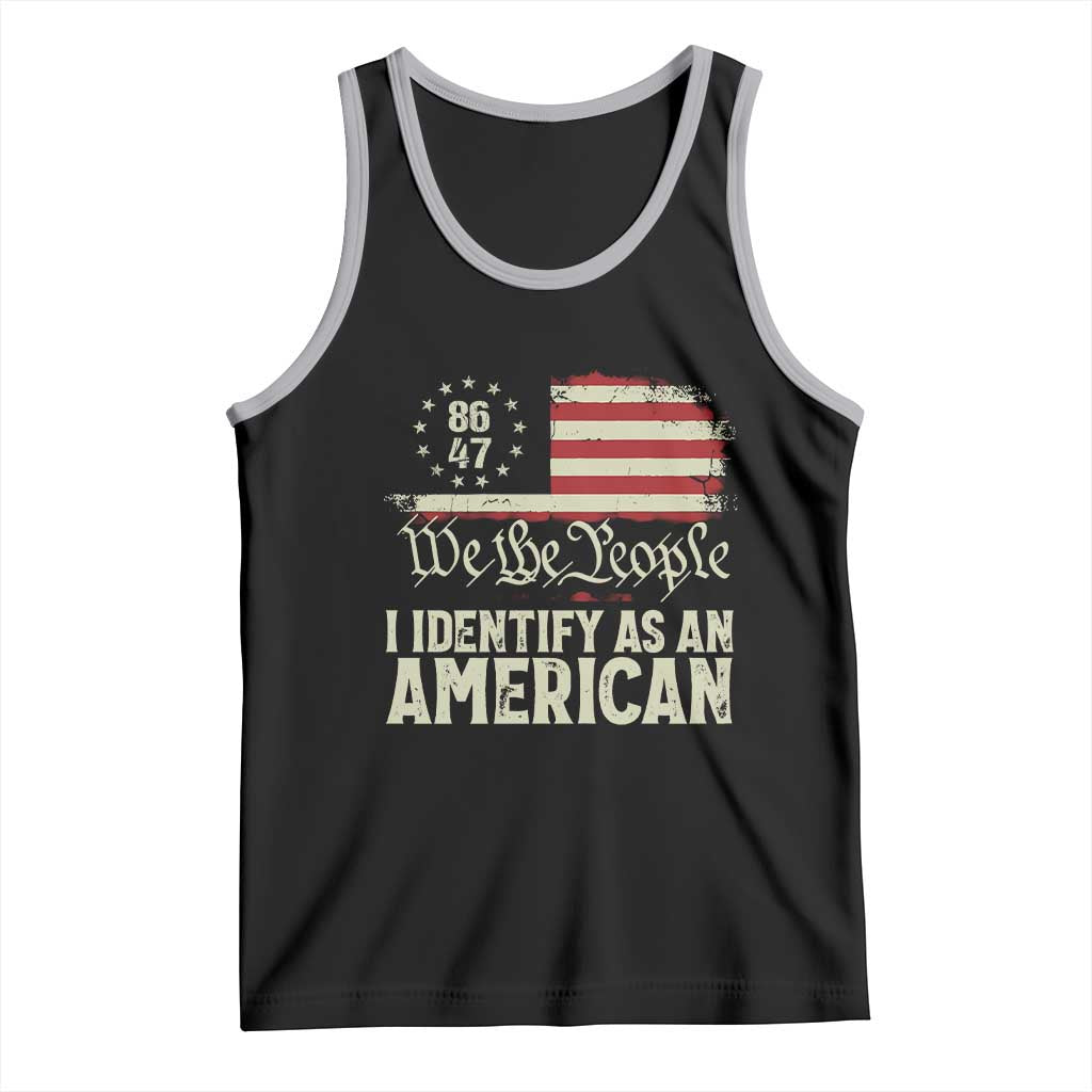 Funny 8647 I Identify As An American Tank Top American Flag TS11 Black Athletic Heather Print Your Wear
