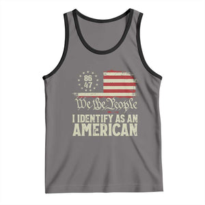 Funny 8647 I Identify As An American Tank Top American Flag TS11 Deep Heather Black Print Your Wear